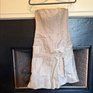 J. Mendel Paris Elegant Strapless Tan Dress Size 9